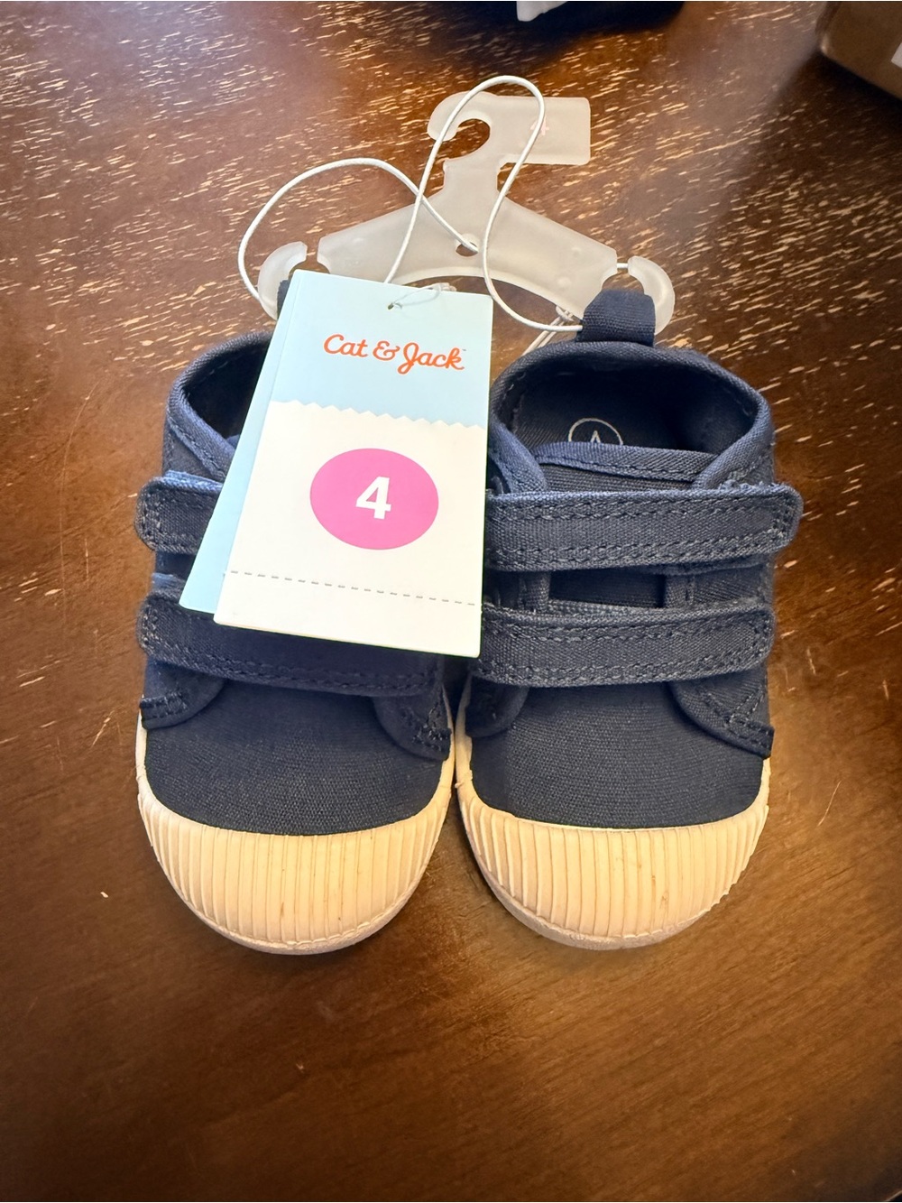 Cat & Jack Navy Canvas Kids Sneakers with Cream Toe